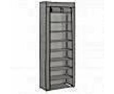 VidaXL Mueble zapatero de tela con funda gris 57x29x162 cm