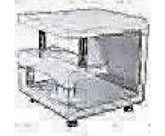 Bhp Mesa auxiliar con 4 ruedas MDF blanco brillante B154136