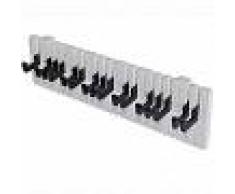 VidaXL Perchero para pared forma de teclado de piano 16 ganchos negros