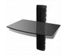 vidaXL Estante DVD de cristal para pared, Negro