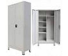 VidaXL Armario de almacenaje con 2 puertas de acero 90x40x180 cm gris