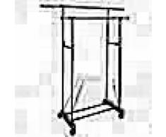VidaXL Perchero ajustable para ropa 4 ruedas 2 barras