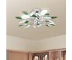 vidaXL Lámpara de techo con forma de hojas, cristal acrílico blanco y verde