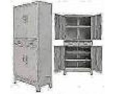 VidaXL Armario de oficina con 4 puertas acero 90x40x180 cm gris