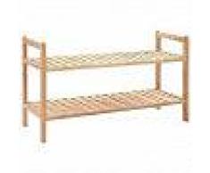 VidaXL Zapatero de madera maciza de nogal 69x26x40 cm