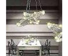 VidaXL Lámpara de Techo de Cristal Doble Círculo con LED 23,6 W