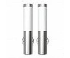 VidaXL 2 Apliques de exterior, lámparas de pared, acero inoxidable