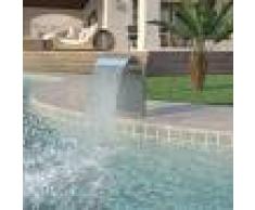 vidaXL Fuente de piscina de acero inoxidable 45x30x65 cm plateada