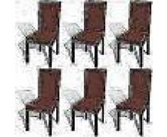VidaXL Funda para silla elástica recta 6 unidades marrón