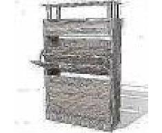 VidaXL Mueble zapatero con un cajón y y estante superior de vidrio