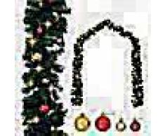 VidaXL Guirnalda de Navidad decorada con bolas y luces LED 10 m