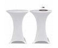 vidaXL 2 Manteles blancos ajustados para mesa de pie - 70 cm diámetro