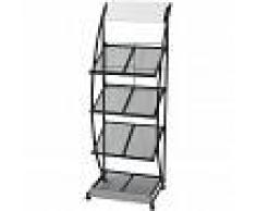 vidaXL Revistero 47x40x134 cm blanco y negro A4