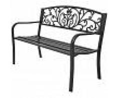 vidaXL Banco de jardín 127 cm hierro fundido negro