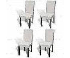 VidaXL Funda de silla elástica recta 4 unidades crema