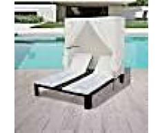 VidaXL Tumbona doble con cortinas ratán sintético marrón