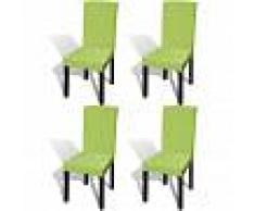 vidaXL Funda para silla elástica recta 4 unidades verde