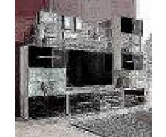VidaXL Mueble de pared 5 uds gabinete TV con iluminación LED negro