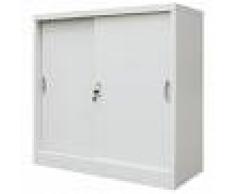 vidaXL Armario oficina con puertas correderas metal 90x40x90 cm gris
