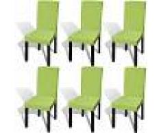 vidaXL Funda para silla elástica recta 6 unidades verde