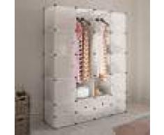 vidaXL Armario modular 18 compartimentos blanco 37x146x180,5cm