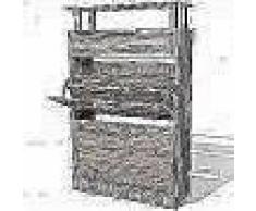 VidaXL Mueble zapatero con un cajón y y estante superior de vidrio
