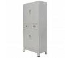 vidaXL Armario de oficina con 4 puertas acero 90x40x180 cm gris