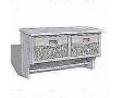 VidaXL Estante De Madera Blanco Con Perchas 2 Cestas De Tejido 4 Ganchos