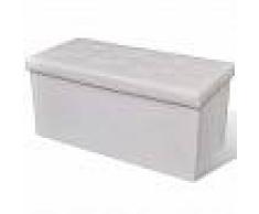VidaXL Banco bául plegable, color blanco