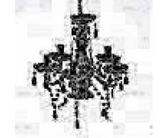 VidaXL Lámpara de araña con cristales negros 5 bombillas