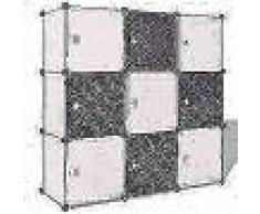 VidaXL Armario cubo organizador con 9 compartimentos negro y blanco