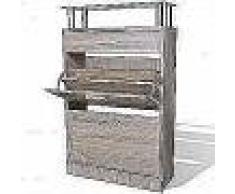 VidaXL Mueble zapatero con un cajón y y estante superior de vidrio