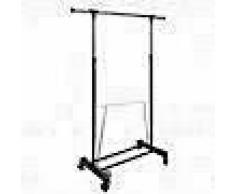 VidaXL Perchero ajustable para ropa 4 ruedas 1 barras