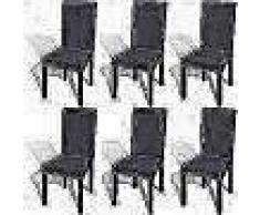 VidaXL Funda para silla elástica recta 6 unidades gris antracita
