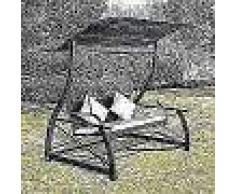 VidaXL Columpio de jardín negro 167x130x178 cm poli ratán
