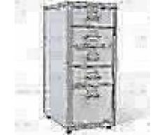 VidaXL Armario archivador de metal colgante 5 cajones gris
