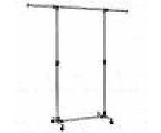 VidaXL Perchero ajustable acero inoxidable 165x44x150 cm plateado
