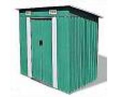 VidaXL Caseta de jardín verde metal
