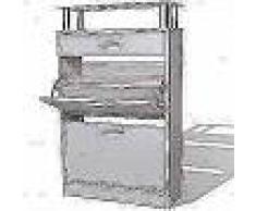 VidaXL Mueble zapatero con cajón y estante superior de vidrio blanco