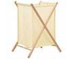 VidaXL Cesto de ropa sucia madera de cedro y tela beige 42x41x64 cm