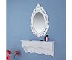 VidaXL Estante de pared para llaves y joyas con espejo y ganchos
