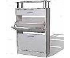 VidaXL Mueble zapatero con cajón y estante superior de vidrio blanco