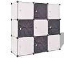 VidaXL Armario cubo organizador con 9 compartimentos negro y blanco