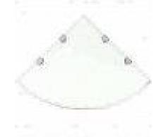 VidaXL Estante de esquina con soportes cromados vidrio blanco 45x45 cm