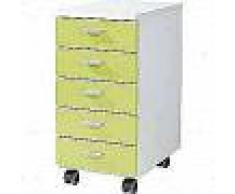 La germania Germania Armario archivador con ruedas blanco y verde 4099-181