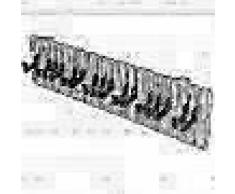VidaXL Perchero para pared forma de teclado de piano 16 ganchos negros