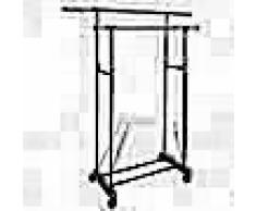 VidaXL Perchero ajustable para ropa 4 ruedas 2 barras