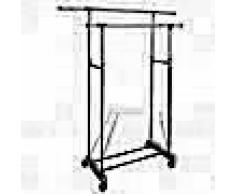 VidaXL Perchero ajustable para ropa 4 ruedas 2 barras