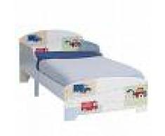 Worlds Apart Cama infantil de camiones y tractores blanca WORL230006