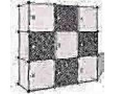 VidaXL Armario cubo organizador con 9 compartimentos negro y blanco